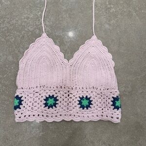 Aerie crochet lilac halter top
